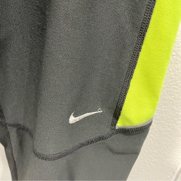 Nike Dri-fit Cropped Grey and Yellow Leggings - Picture 3 of 10
